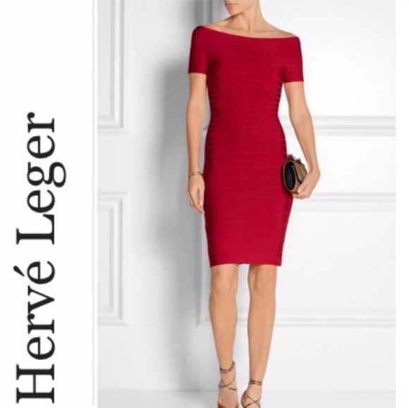 Herve Leger Dresses & Skirts - NWOT Herve Leger Carmen off shoulder bandage dress